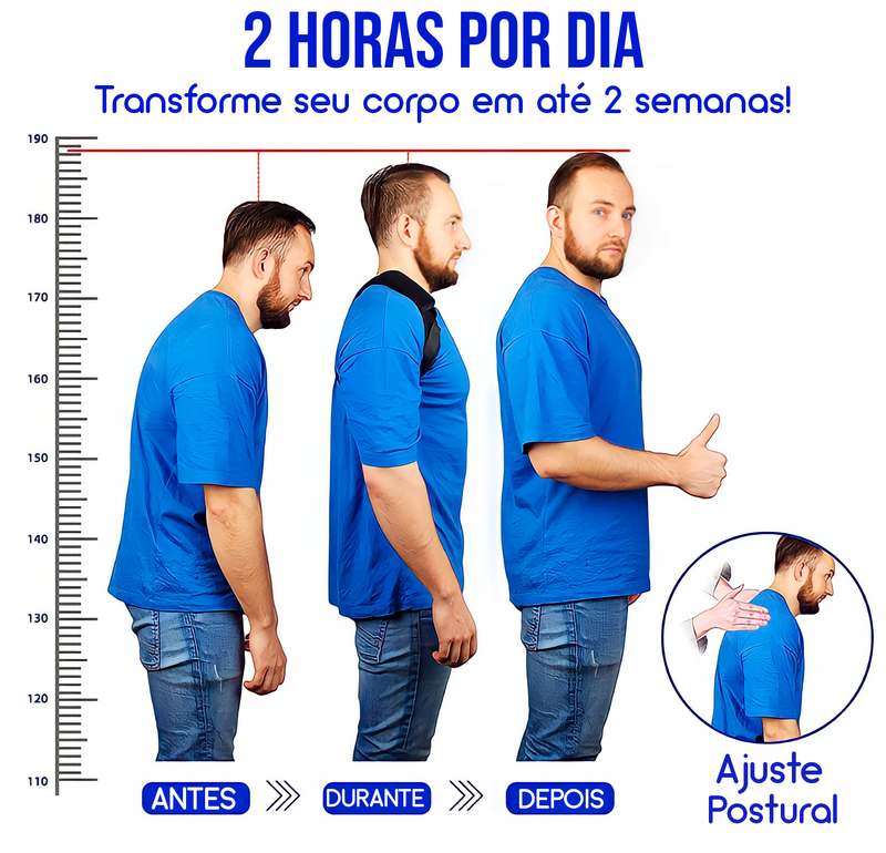 Corrector de Postura Magnético Ajustable - Columna, Hombro, Lumbares y Cranvícula